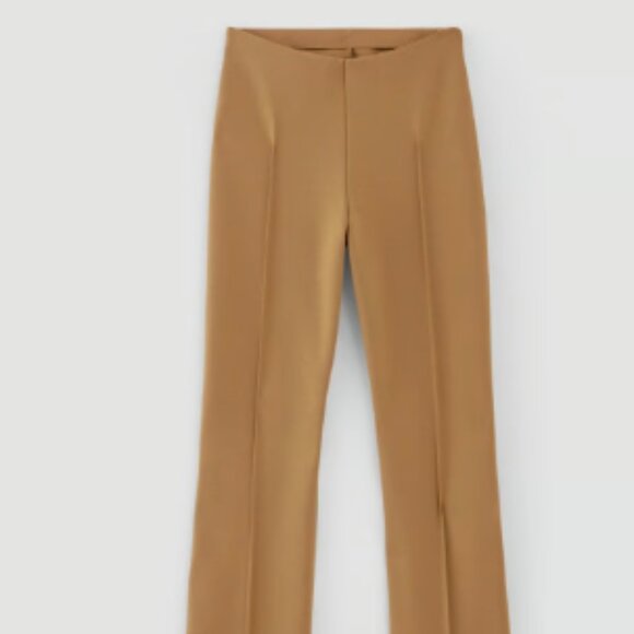 EVERLANE DREAM PANT KICK FLARE SEAM PINTUCK TOASTED COCONUT CAMEL PANTS $98 M - Picture 8 of 13